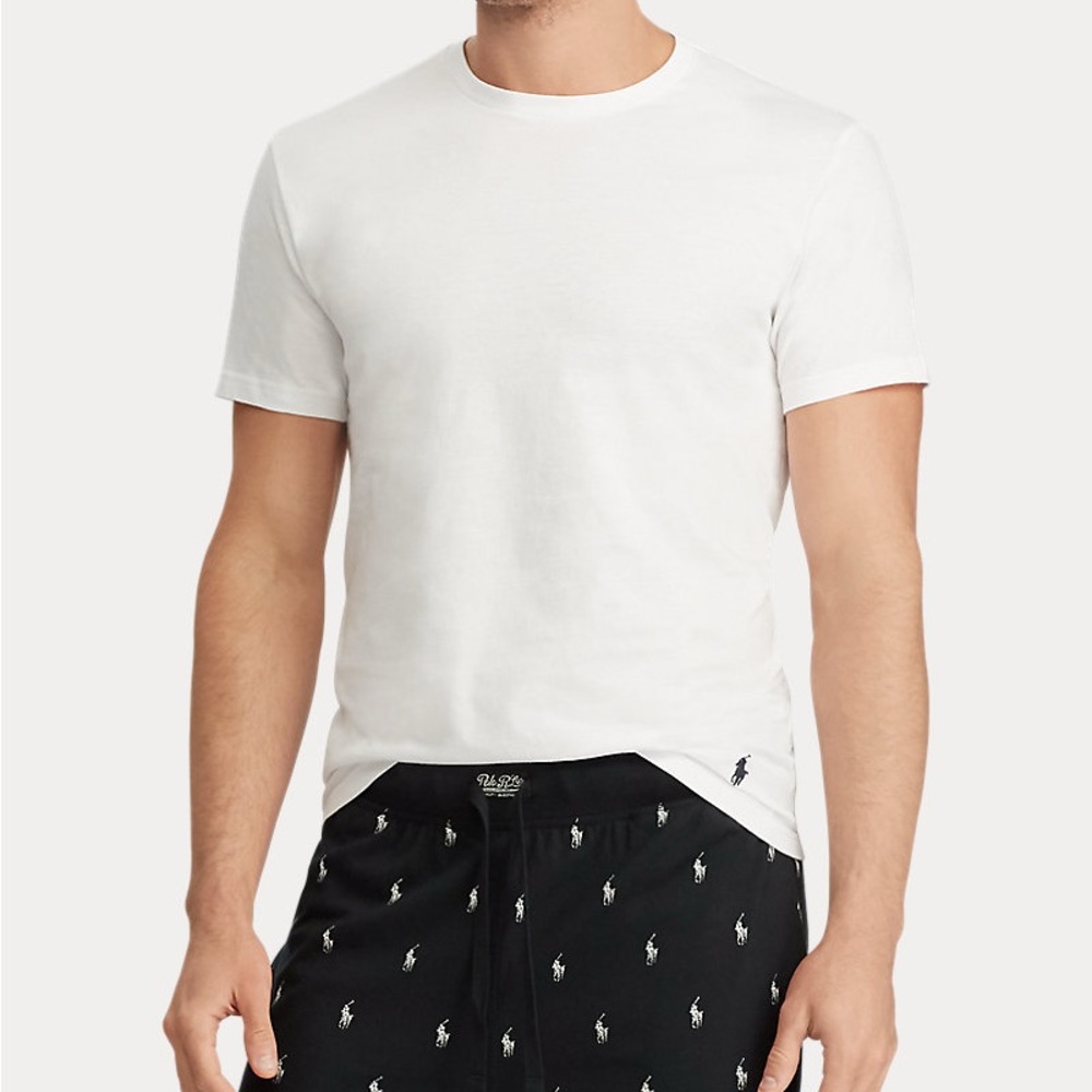 TWO Polo Ralph Lauren Men’s Classic Fit Crewneck T-Shirt - White - Size XL